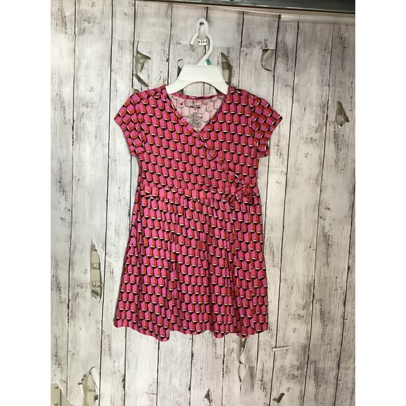 Diane Von Furstenberg DVF Target Short Sleeve Pink Modern Wrap Dress Medium - Picture 1 of 5